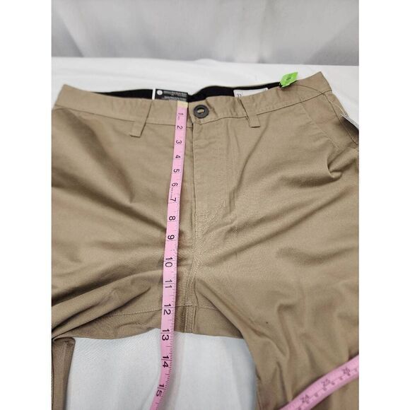 Volcom Size 33 Men's Frickin Modern Stretch Shorts Kahki Flat Front Chino Shorts - Picture 5 of 13